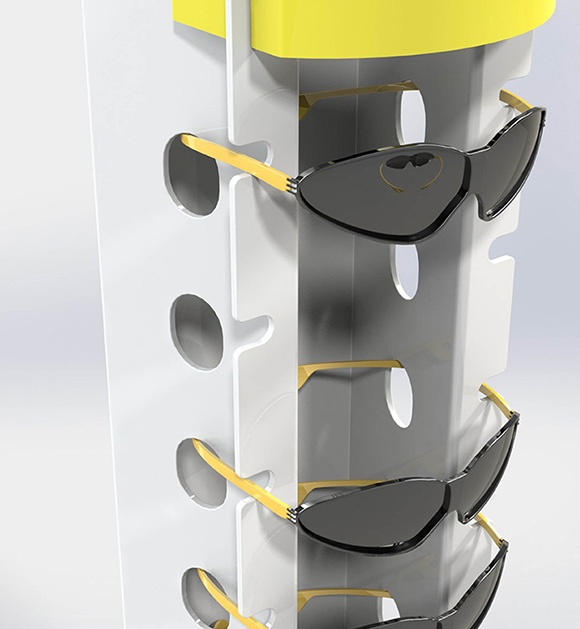 Expositor de metal para armazéns suporte de armazenamento para óculos de chão